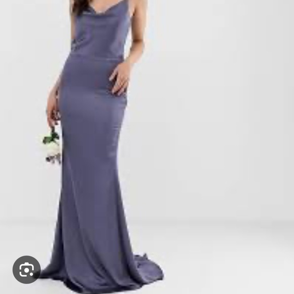 Missguided mauve pink cowl neck satin maxi dress size 6 - Picture 1 of 3